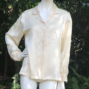 Vintage silk Chinese embroidered shirt